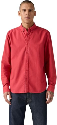 Levi's Hombre Camisa con Cuello Kent, Relaxed Fit, Rojo (Javi Jalapeno Garmen), L