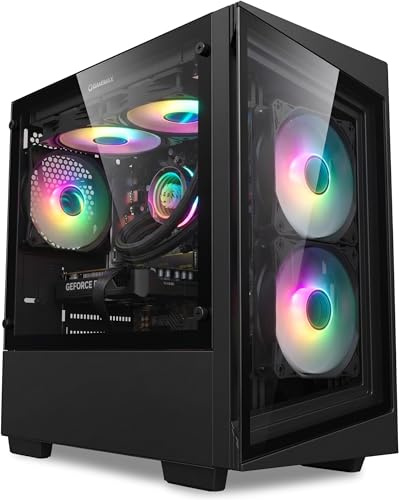 ionz Gaming PC - Desktop PC, RYZEN 5 5500 CPU, AMD RTX 5060 GPU, 16GB RAM, 1TB SSD, 240mm AIO, 500W 80+ PSU, USB WiFi - Windows 11, Black - G1