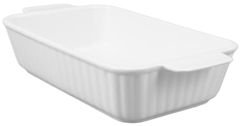 ZUNOXAZ Fuente para Horno Cerámica Rectangular Pequeña con Doble Asa Resistente para Hornear Lasaña Queso y Verduras Microondas y Horno