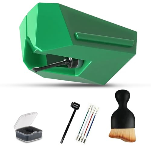 AT-VMN95E Replacement Stylus for Audio-Technica VM95 Series - Carbon Fiber Needle Tip, Compatible with AT-VMN95C/95E/95EN/95ML/95SH/95SP Cartridges, Includes Stylus Brush & Record Cleaner Tool Kit