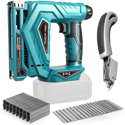 Akku-Nagler für Makita 18V (ohne Akkus), 18GA Nagelpistole & Klammergerät | Roadtime Bürstenloser Tacker 3-in-1 für Typ 140 Nägel, T50 & Schmalrückenklammern, max.150 Schuss/Min, mit 2000 Befestigern