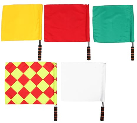 WHAMVOX 5 Pezzi Flag Del Segnale Manuale Bandiera Dell'arbitro Di Calcio Bandiere Che Agitano a Mano Bandiere Dell'assistente Dell'arbitro Di Calcio La Bandiera