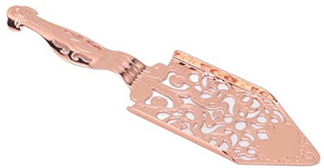 Xiuganpo Cucchiaio per Assenzio Vintage Cavo in Acciaio Inossidabile per Cocktail Bar per Assenzio, Cucchiaio per Filtro in Vetro, Peso Confortevole, per Appassionati (Oro rosa)