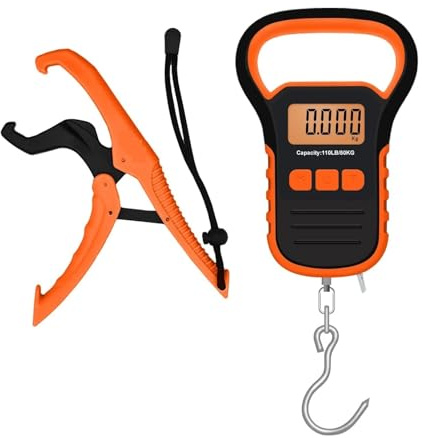 Báscula colgante, Báscula digital for peces con regla y gancho, báscula portátil for colgar de 50 kg (110 lb), báscula for equipaje