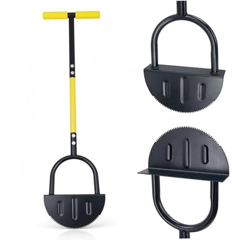 Edger Lawn Tool 41.7 inch Sawtooth Half Moon Lawn Edger with Grip Long Handled Gardening Hand Tools