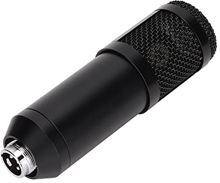 FILFEEL Kabelgebundenes Kondensatormikrofon, XLR auf 3,5 Mm, Professionelles Broadcast-Aufnahmemikrofon mit Stoßdämpferhalterung für PC und Laptop (Black)