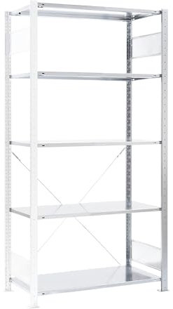 eurokraft | Steckregal | für Sichtlagerkästen | Anbauregal | BxT 1006 x 336 mm | 5 Böden