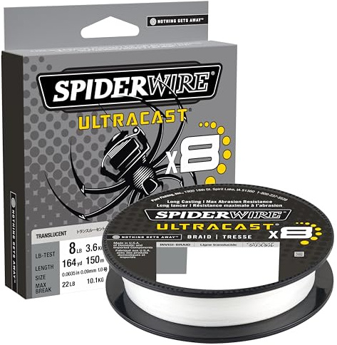 SpiderWire Superline Ultracast geflochtene Angelschnur, invisibraid transparent, 22,6 kg, 300 m