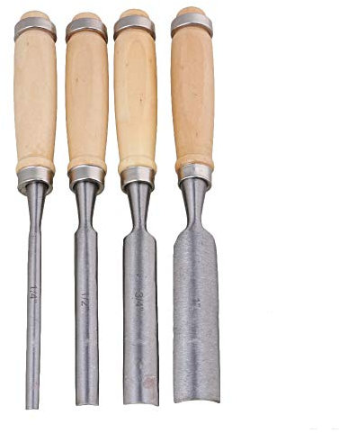 RDEXP 4 Stück Halbrunde Holzbearbeitungsbeitel Drehmeißel Holzgriff DIY Handwerk