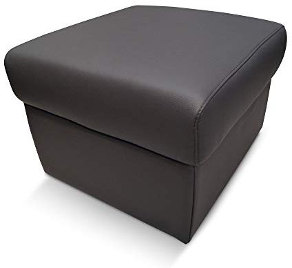 Quattro Meble Echtleder Hocker aufklappbar mit Stauraum 60x55xH-40 dunkelbraunes Fast schwarzes echt Leder Toledo Caffe Sitzhocker Rindsleder Sitzwürfel Fußhocker Polsterhocker Puff