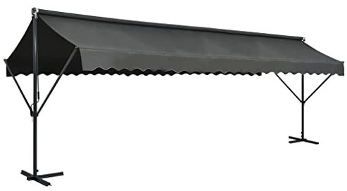 vidaXL Freistehende Markise Standmarkise Gartenmarkise Sonnenschutz Terrassenüberdachung Garten Terrasse Balkon 600x300cm Anthrazit