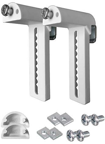 KLEMMFLEX Universal Klemmträger LANG zur Montage an Rollos, Jalousien, Plissee und Duorollo Doppelrollo - Farbe: Weiss - OHNE Bohren - 1 Paar = 2 Stück
