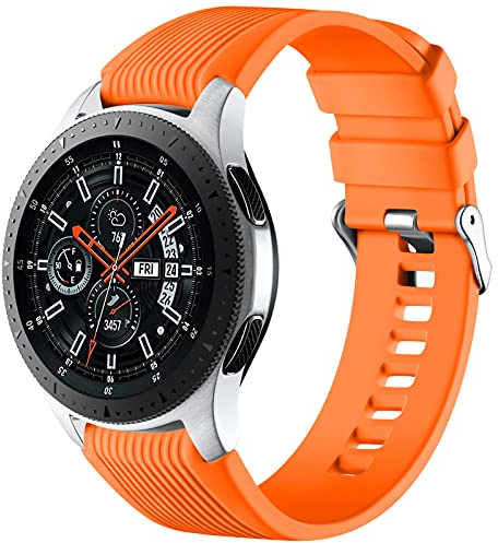Mastten 22mm Silicone Strap Compatible With Samsung Galaxy Watch 46mm /Galaxy Watch 3 45mm /Gear S3 Frontier/Classic, Soft Silicone Sport Wristband Replacement Straps For Men Women