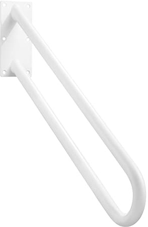 Hold Tight Handrails Steel Wall Mount Handrail - Heavy Duty Stair Railing for Decks, Porch, Mobile Homes, Short Stairway - Weatherproof & Non-Slip Powder Coated Finish - [32], [White]