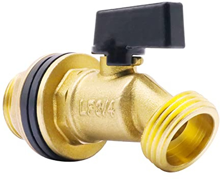 Horiznext rain barrel spigot kit, 3/4 GHT brass water barrel spigot kit with bulkhead fitting, spigot for rain barrel, 5, 25, 50, 55 gallon barrel bucket hose connector for rain water collection