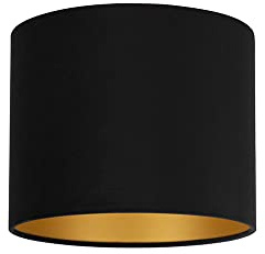 Uniqq Lampenschirm Velours schwarz Ø 40 cm - 30 cm hoch