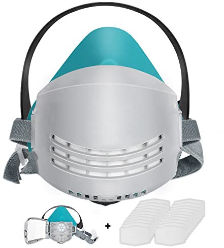 ANUNU Respirator Mask with 20 Filters, Dust Respirator with Replaceable Filters for Painting, Epoxy Resin, Welding, Woodworking and Other Work Protection