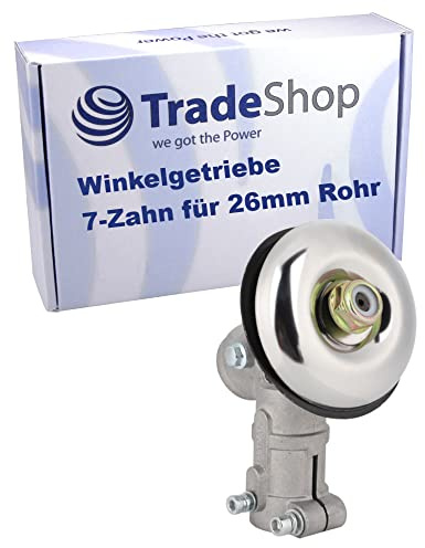 Trade-Shop - Cabezal de engranaje angular de 7 dientes, 26 mm, compatible con Einhell BG-BC43, GB-BC52, GC-BC 31-4S, GC-BC 52 I AS, compatible con Arebos 5 en 1