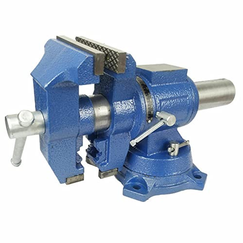 SHZICMY 5'' Schwerer Schraubstock, Tischschraubstock Drehbar 360°, Sphäroguss Werkbankschraubstock Parallelschraubstock Maschinenschraubstock Industrieller Schraubstangen 125mm für Fräsmaschinen