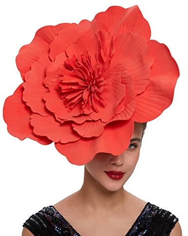 Fascinator Damen, Fascinator Damen Hut Blume Kopfschmuck Braut Hochzeit Cocktail Kopfbedeckung Stirnband Tea Party Haarschmuck Frauen Mädchen Elegant Bankett Hut Headwear Haarnadeln