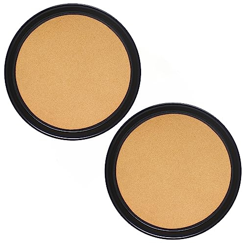 TrueCraftware- 12” Round Anti-Slip Serving Tray with Cork Surface Black Color Set of 2- Multi-Purpose Serving Trays Food Server Food Service Trays for Restaurant Parties Breakfast Cafe Bar