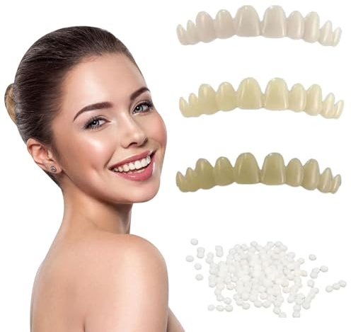 SEMINISMAR Denti Finti Dentiera Provvisoria,Denti Finti Protesi per Faccette,Protesi a Faccette Istantanee Seghettata,Superiore Inferiore Protesi a Sorriso Falso Denti,Protetto dentale cosmetico