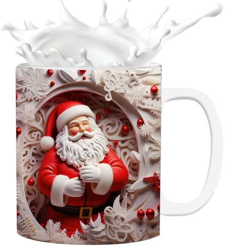 Anulely Keramik-Weihnachtsmann-Becher | 350 ml -Porzellan-Teegetränkebecher Getränkebecher, Ehemann, Ehefrau, Freundin, Freund, Verwandte