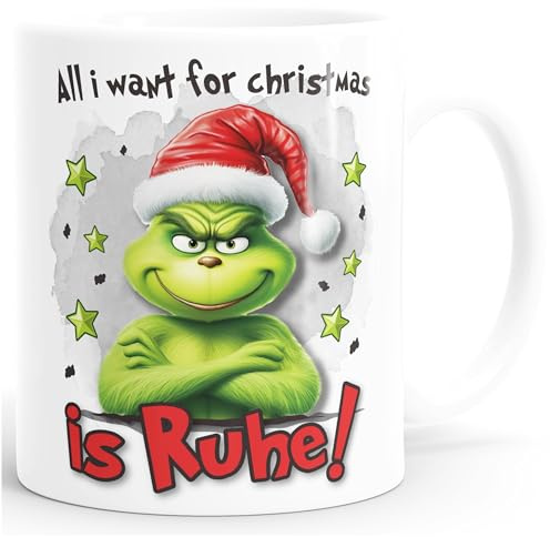 MoonWorks® Kaffee-Tasse Weihnachtsnörgler Geschenk für Weihnachtsmuffel Ich hasse Menschen Weihnachtstasse lustig Weiss standard