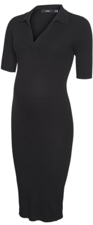 VERO MODA kvinnlig stickad klänning mammaklänning, svart, XL