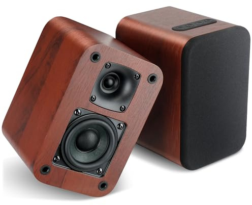 RIOWOIS Powered Bluetooth Bookshelf Speakers, 40W Record Player Speakers with 2.75 Inch Woofer, Stereo Speakers with Optical/AUX/TV-ARC Connection for Turntable, No Receiver or Amplifier Required.