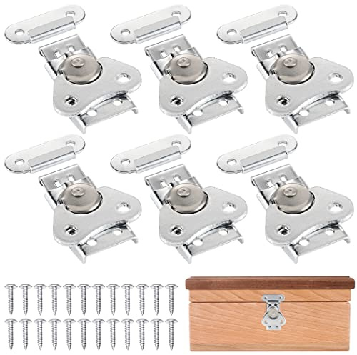 Fjäril vridna spärrspännen, 6-pack rostfria stålspärrar med hållare, draglås för små dörrar, lådor, fodral, inklusive 24 skruvar