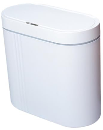Gralara Cubo de Basura Inteligente Delgado Estrecho con Tapa y Sensores de Movimiento Automáticos para Sala de Estar, Hogar - Blanco