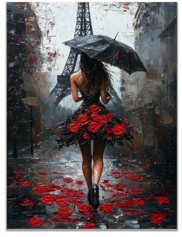 TODOAA Abstrakt Wandbilder Bilder, Graffiti-Mädchen zurück Schwarz und weiß Bilder -Moderne Leinwandbilder- Wandposter Wohnzimmer Schlafzimmer Decor - 80x120cm Ungerahmt(schwarz)