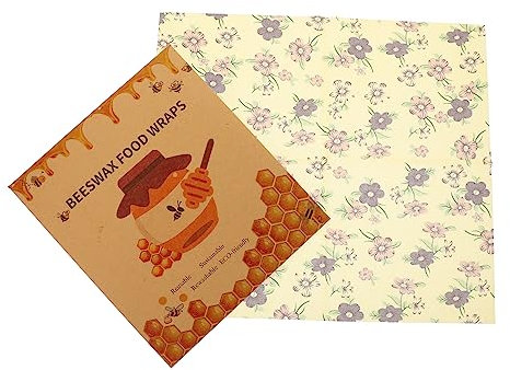 TOBBOMEY 3pcs Reusable Beeswax Food Wraps Wraps for Fresh Food Preservation Washable Natural Beeswax for Bowls Storage