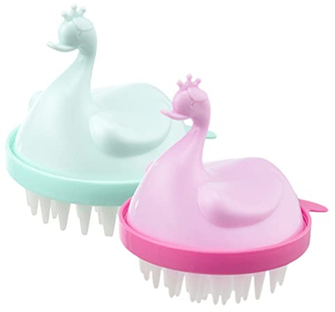 HAPINARY 2 Stück-pack Haarreinigungsbürsten mit Weichen Tpe Borsten aus Pp für Sanfte Kopfhautmassage und Entfernung Abgestorbener Hautzellen zu Hause Zufällige Farbe