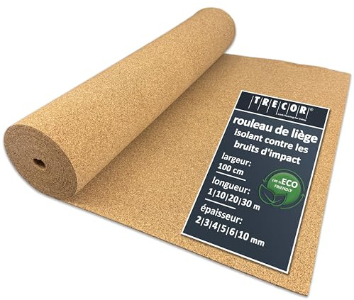 Base de corcho TRECOR aislante del ruido de impacto - 2 mm de espesor - Para suelos laminados y de parquet - Compra (5 m²)