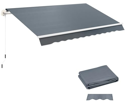 Outsunny Techo de Repuesto para Toldo 282x250 cm, Lona para Toldo con Protección UV 50+, Impermeable, Tela Poliéster 280g/㎡, Tela de Repuesto para Patio, Terraza, Jardín, Balcón, Gris
