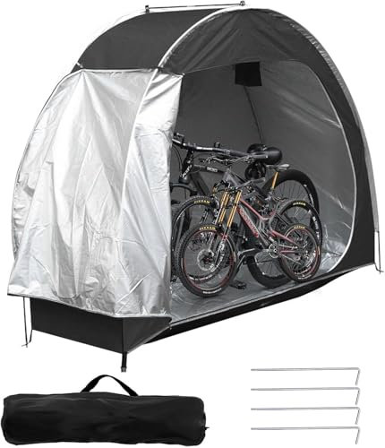 Tenda per Biciclette Attrezzi, Capannone Portatile, Garage Copertura per Biciclette, Tenda da Campeggio a Cupola, Tessuto Oxford 210D, per Biciclette, Moto, Attrezzi da Giardino e Tosaerba, Taglia S