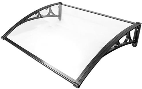 TYXQFKDM Auvent De Porte Et Fenêtres, Marquise De Porte D'entrée,Auvent De Toit Patio Extérieur Abri De Pluie avec Support en Aluminium,Largeur 60 80 90 100 120 180cm(60x240cm)