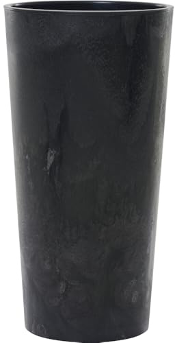 Siena Garden Pflanzgefäße LOCON Stone schwarz Betonoptik, 30 x 57 cm Kunststoffgefäß mit Einsatz