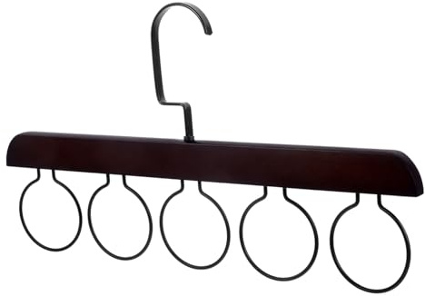 STOBAZA Organizador de Corbatas y Cinturones Madera Retro con 5 Ganchos Multifuncional para Armario, Perchero para Bufandas, Almacenamiento Práctico para Uso Diario en Casa