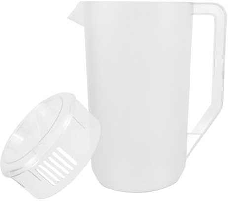Hemobllo Jarra de Plástico Grande para Agua Fría con Tapa y Medidor Jarra para Jugos Té Helado y Bebidas Capacidad Diseño Moderno y Elegante para Fiestas y Banquetes