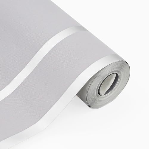 CeyKvo Papier peint intissé 3D en fausse peau de cerf - Papier peint mural décoratif pour salon et chambre à coucher - 0,53 x 9,5 m - Gris argenté