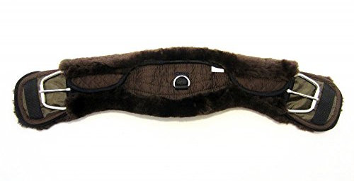 PS Pferdeartikel Weicher Western Mondgurt mit Lammfell - abnehmbar & verstärkt, Sattelgurt, 2 Farben Größe Braun 80 cm / 31