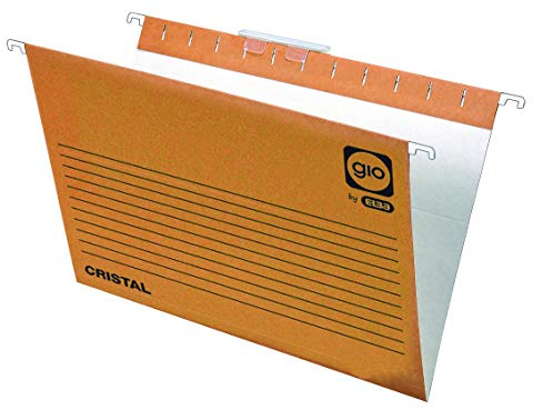 Elba Gio, Carpeta Colgante A4, Cartulina Kraft Eco Bicolor, Incluye Visor Superior Cristal y Etiquetas, Pack 10 Carpetas