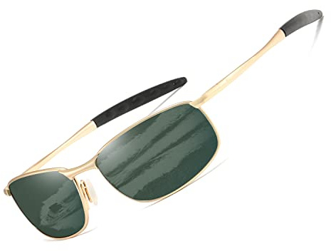 kimorn Polarisierte Sonnenbrille Herren Retro Rechteckig Rahmen Klassisch Unisex Gläser K0535
