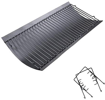 Uniflasy 27 Zoll Aschekasten / Auffangwanne für Chargriller 1224, 1324, 2121, 222, 2727, 2828, 2929 Kohlegrills Charbroil 17302056 Grillroste teil mit 2 Stück Feuerrostaufhänger