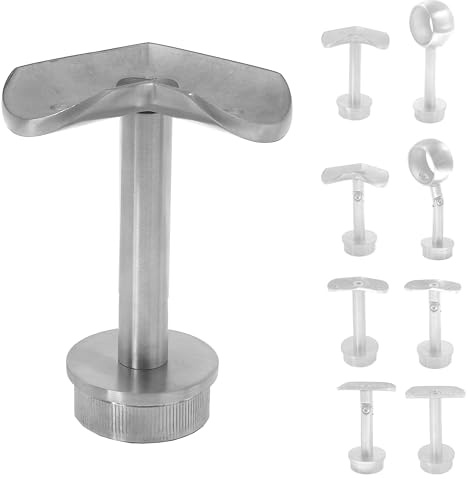 BASIT Handlaufhalter Edelstahl starr Platte 90° für Geländer Ø42,4mm HT30 | V2A Handlaufträger geschl. K240 zur Handlauf Befestigung auf Pfostenrohr I Handlaufstütze Geländerhalterung Treppengeländer