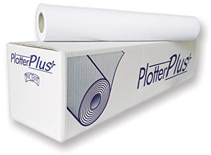 Alevar Plotterrollen 91,4 cm x 50 m, weißes Papier 90 g, Packung mit 4 Rollen