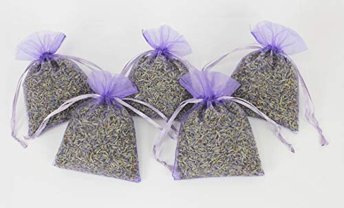 1000Kräuter 5er Set Lavendelsäckchen Duftsäckchen Organzabeutel Hochzeit Größe L (10er Set Insgesamt 150g)